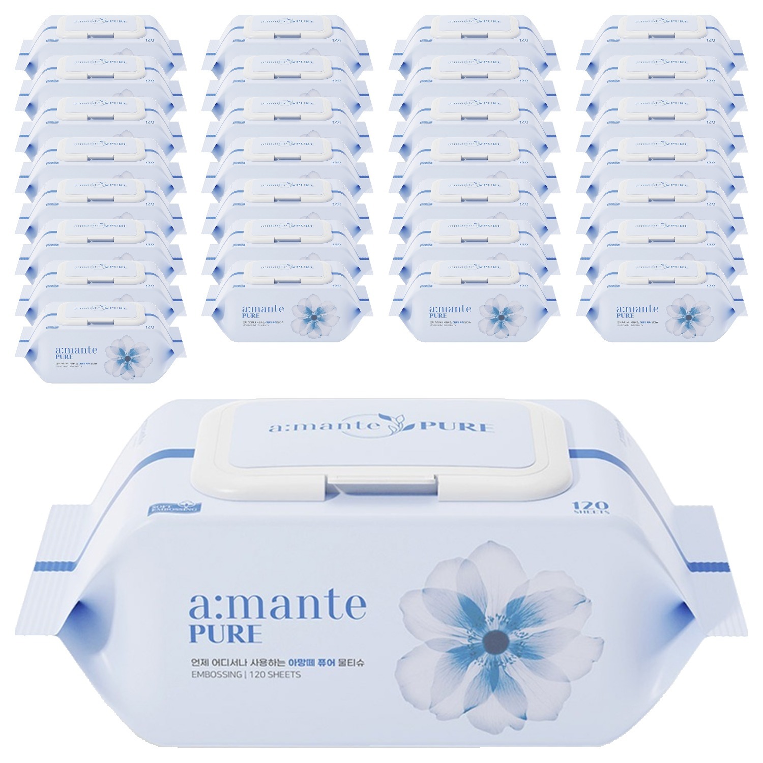 아망떼 퓨어 대용량 도톰 아기물티슈 캡형, 50g, 120매, 50개 72,100원