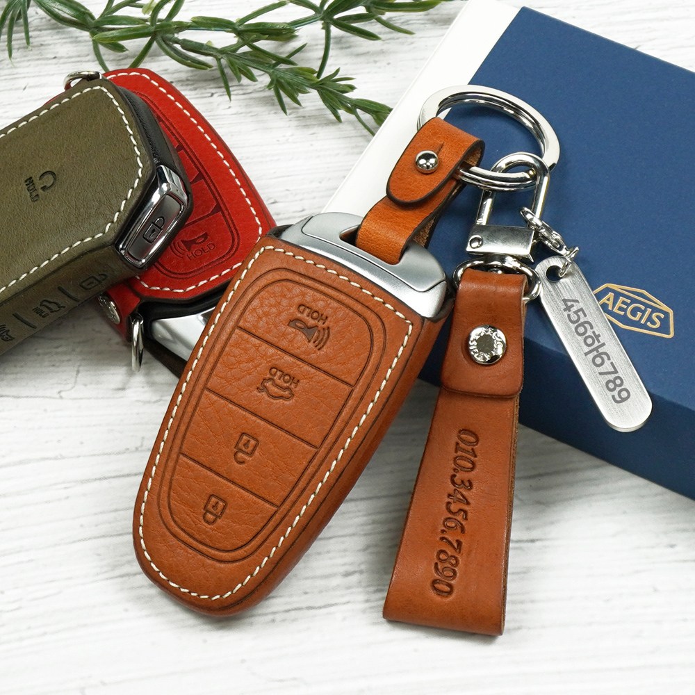 AEGIS 전차종 자동차 스마트 키케이스 가죽 키홀더 키링 벤츠 BMW 쏘렌토MQ4 K5 더뉴그랜저 싼타페TM 셀토스 아반떼CN7 팰리세이드 투싼NX4 스포티지NQ4 호환가능 38,240원