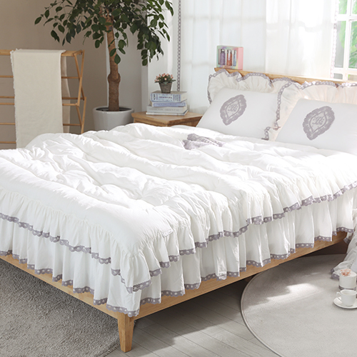 류금숙 여자의 침실 광목워싱 레이스 프릴 차렵 이불 + 베개 커버 + 광목 매트패드 세트 169,900원