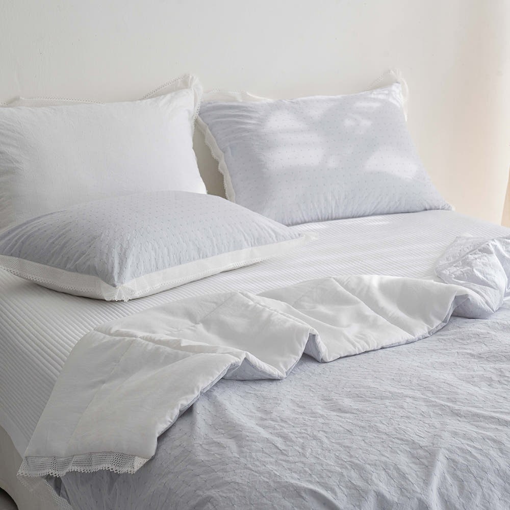 시원한 접촉 냉감 여름이불 송화침장 고밀도 순면 눈꽃도비 그레이 싱글 136,800원