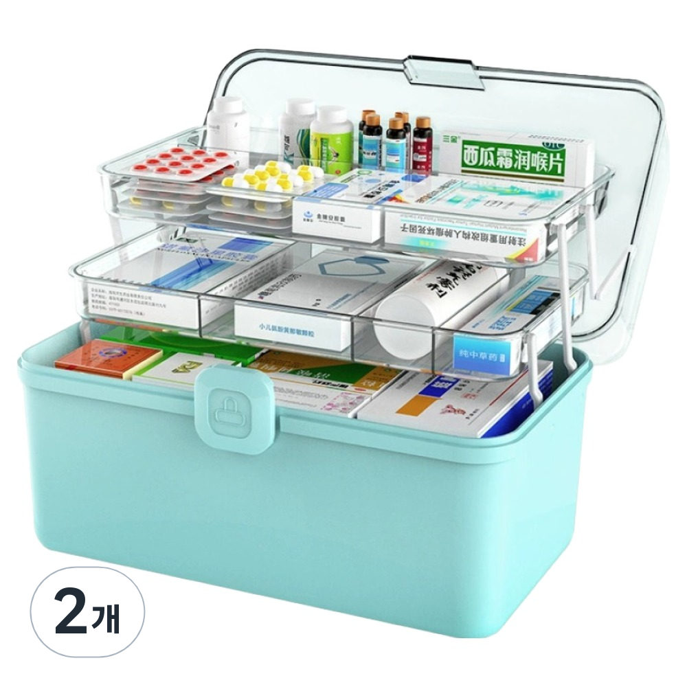 오엔리빙 가정용 산업용 비상약 3단 구급함 특대형 블루 31,200원