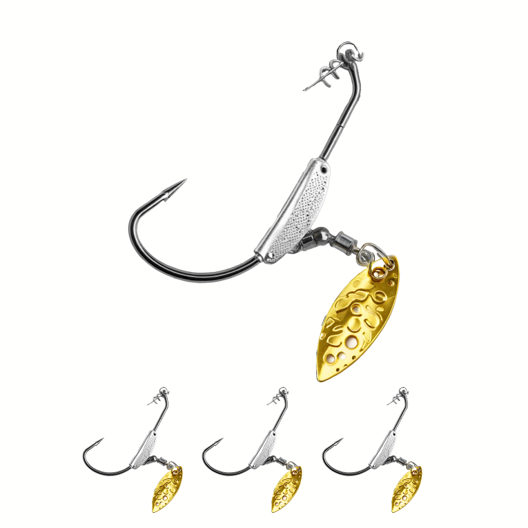 너츠 블레이드 훅 세트 실버 골드 배스 루어낚시 바늘세트, 1개, 3개입, 현재가 5,900원