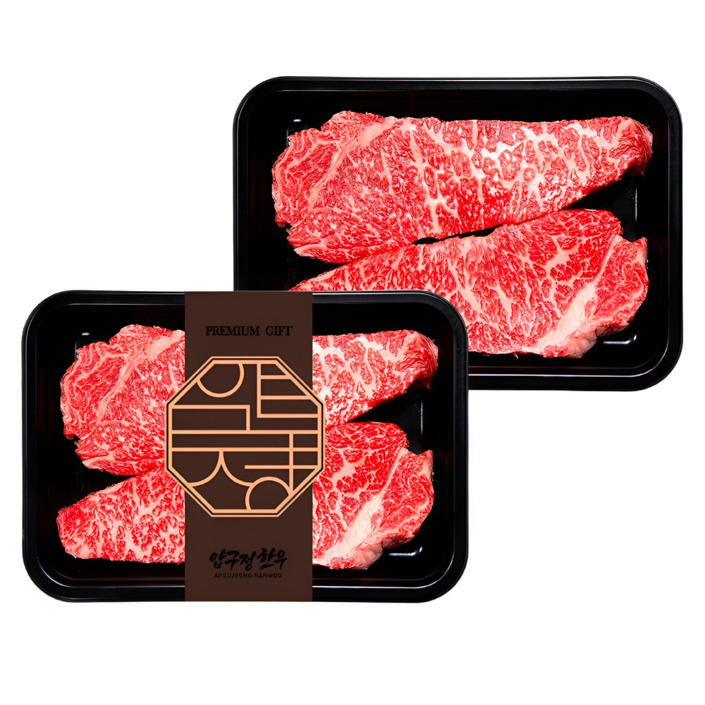 1++등급 한우 채끝살 400g(200gx2) | 구이용 채끝 등심 설로인 스테이크 캠핑 고급 투뿔 마장동 프리미엄 소고기 추천 [냉장] 압구정한우, 200g, 2개 86,770원