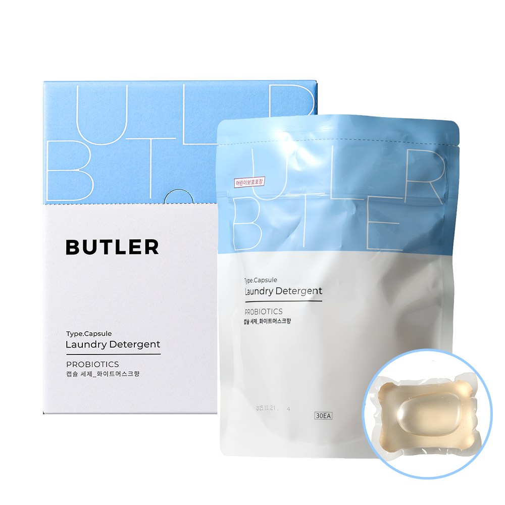 버틀러 프로바이오틱스 캡슐 세탁세제 화이트머스크향, 1개, 14g 21,800원