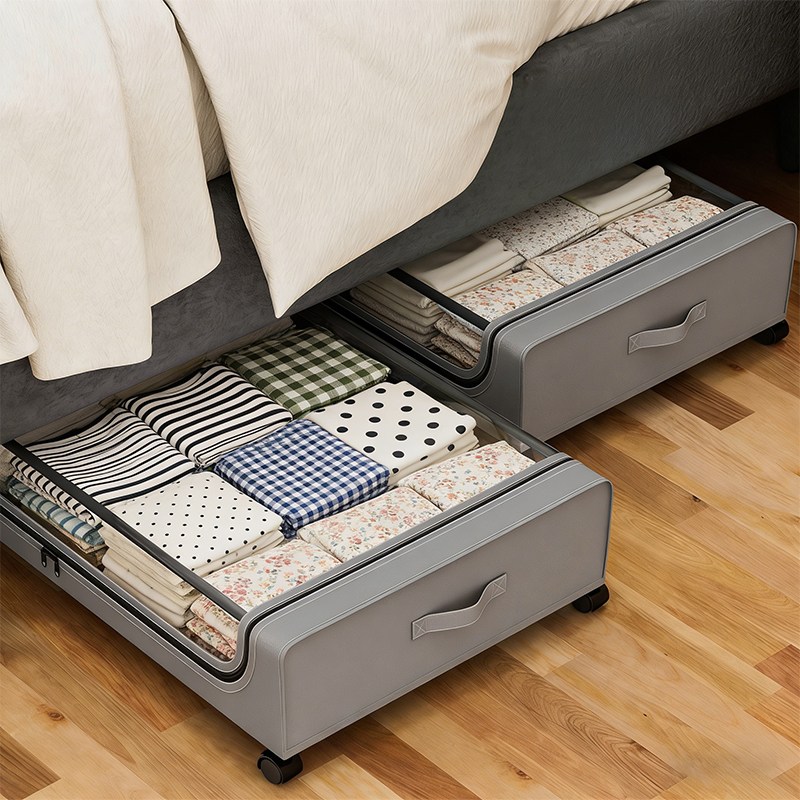 보코토 침대밑 투명 수납장 바퀴달린 리빙박스 1+1 침대수납 박스 속옷정리함, 1세트, 그레이 48,900원