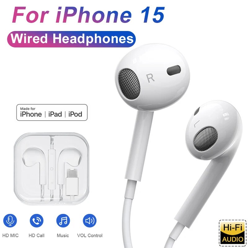 C타입 유선 이어폰 라이트닝 헤드폰 세미 하이파이 베이스 음악 핸즈프리 삼성 샤오미 아이패드용 마이크 3.5m 19,700원