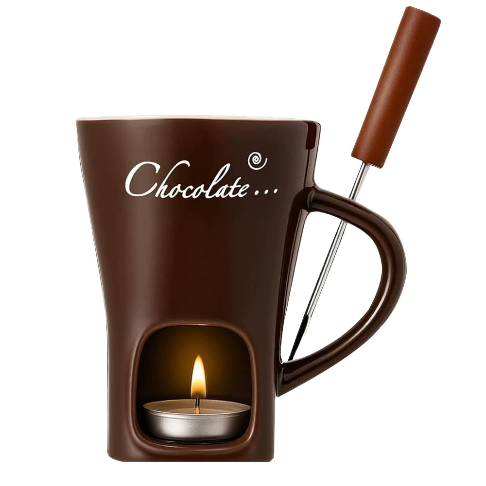 루루이즈 초콜릿 치즈 퐁듀 멜팅 머그잔 홈 파티 퐁듀팟, 1개, 브라운퐁당 14,000원