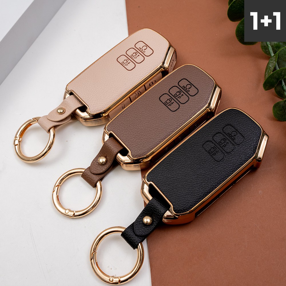 1+1 기아 카니발 K8 스포티지 셀토스 쏘렌토 호환 자동차 키케이스 차량용 스마트키 키홀더 TPU 가죽 키커버, 블랙+브라운, 7버튼_TL64 29,900원