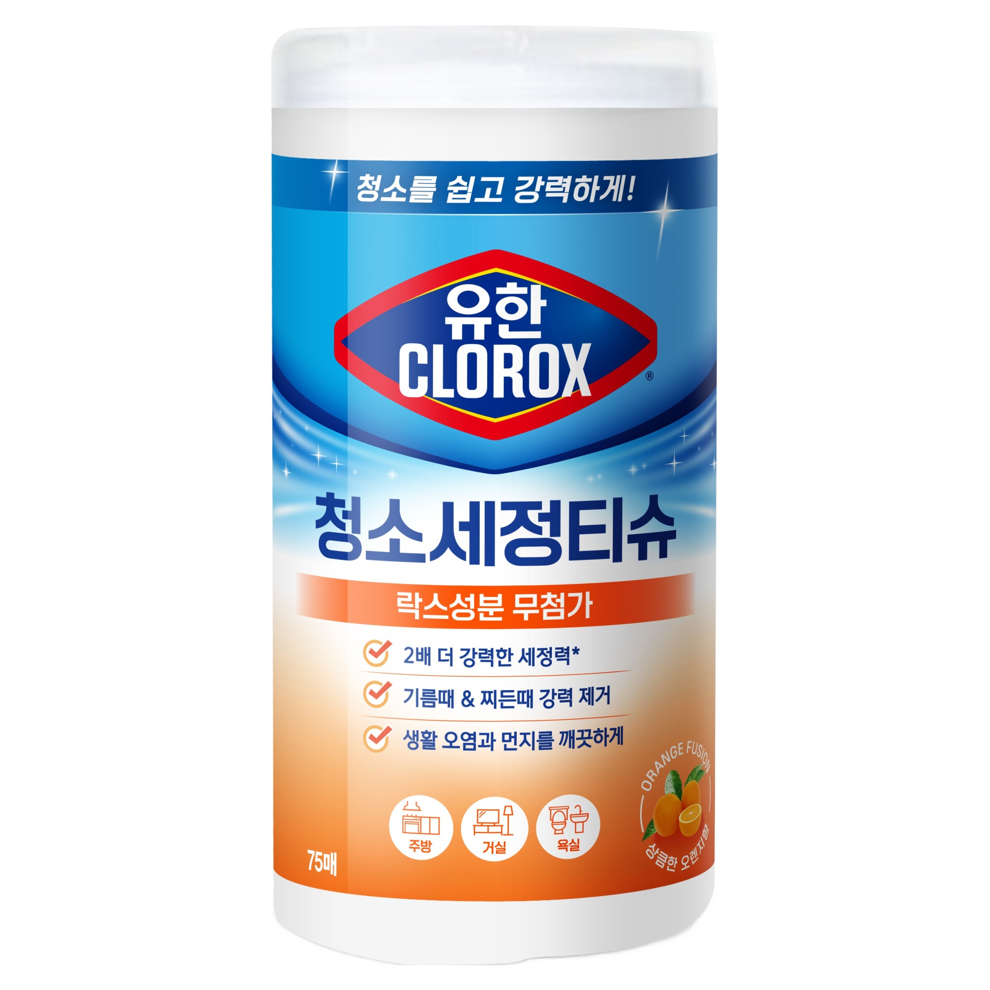 크로락스 유한 세정살균티슈 오렌지 퓨전 75매 7,900원