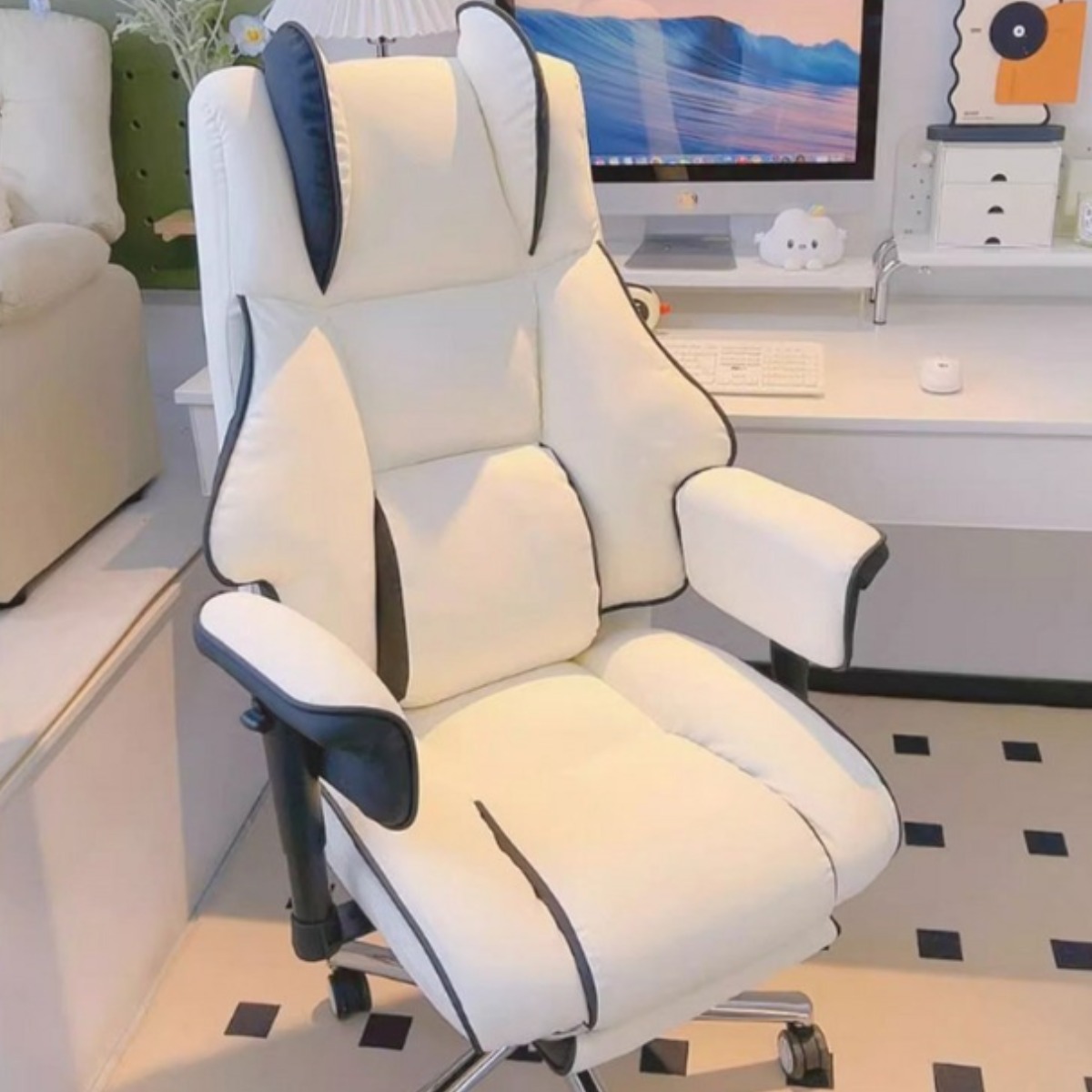침대형 리클라이너 의자 사무용 게이밍 체어 풋레스트, 화이트 150,800원