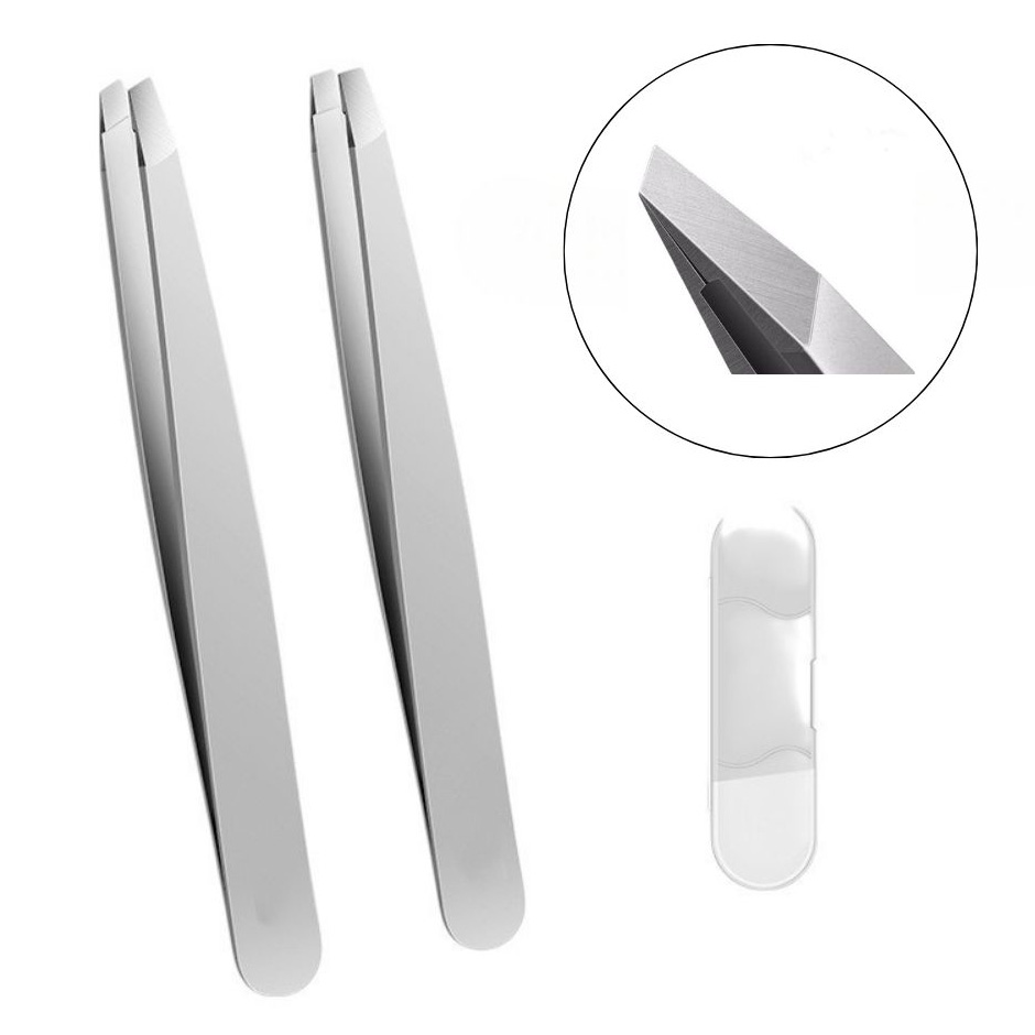 라이프앤미 독일 세이코공법 눈썹 잔털정리 정밀 족집게 일자형 9.5 x 0.8 cm + 족집게 사선형 9.5 x 0.8 cm + 보관함 세트, 1세트, 그레이, 현재가 9,800원