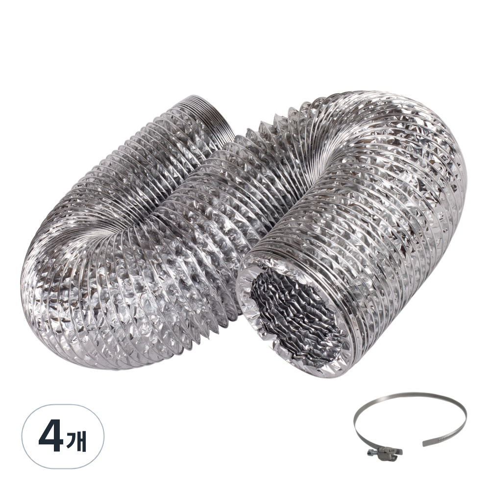 덕트몰 알류미늄 은박 주름관 자바라 덕트호스+호스밴드 5cm 6.5cm 7.5cm 8cm 8.5cm 10cm 12.5cm 15cm 20cm 25cm 30cm 알루미늄 닥트자재, 현재가 71,100원