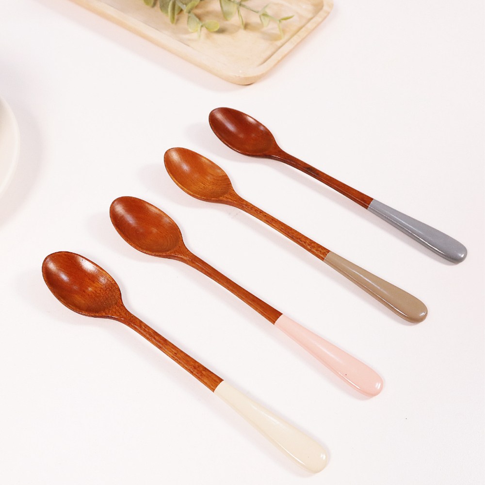 휴홈 천연 옻칠 파스텔 티포크 티스푼 롱티스푼 4개 세트, 티스푼, 블루4개 티스푼, 1세트 15,600원