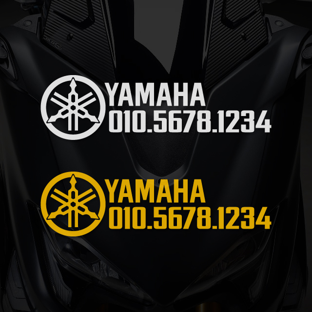 심플한 야마하 주차번호스티커 가로형디자인 전화번호데칼, 1개, 라지x빨강 5,000원