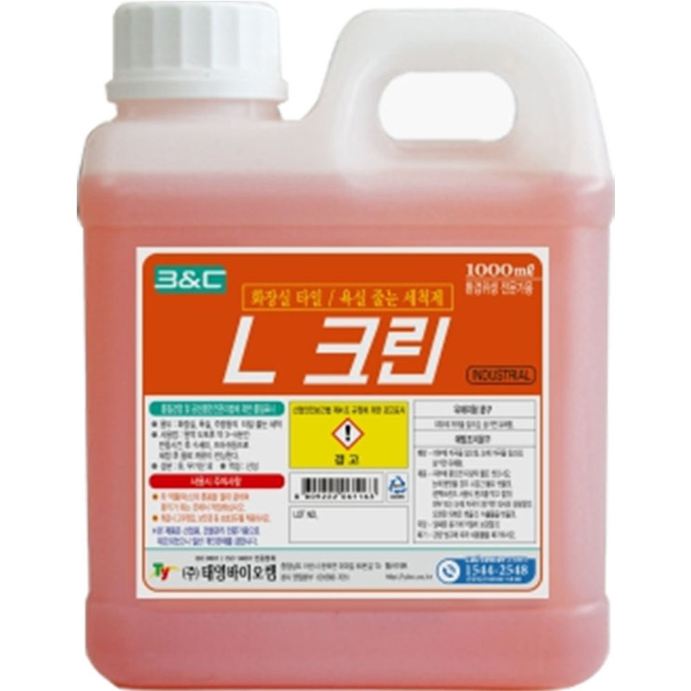 L크린 1L 엘크린 타일 줄눈 세척제 화장실 욕실 주방 베란다 발코니 줄눈 청소 세제 태영바이오켐, 1개, 1L 7,000원