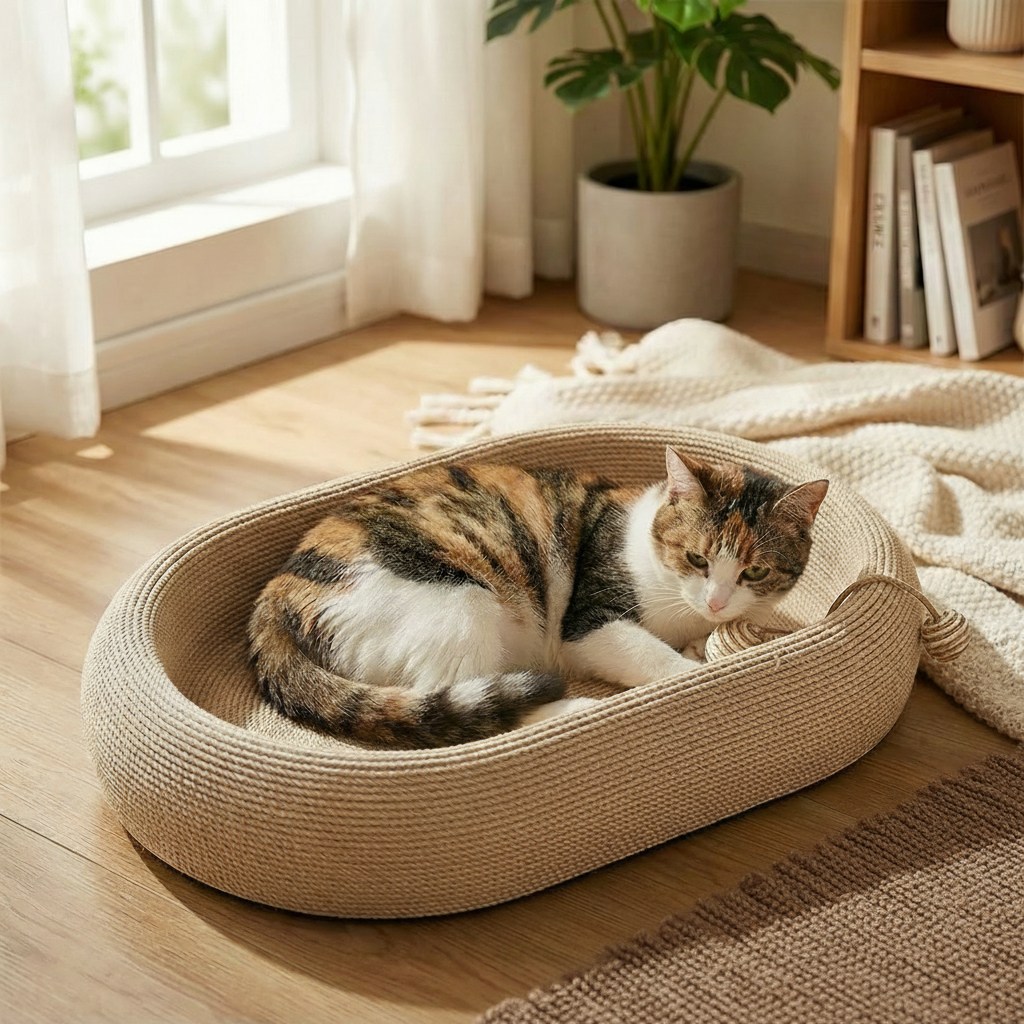 캣박스 침대 소파 평판형 삼줄 천연소재 스크래쳐 스크래처, 1개, 베이지 22,800원