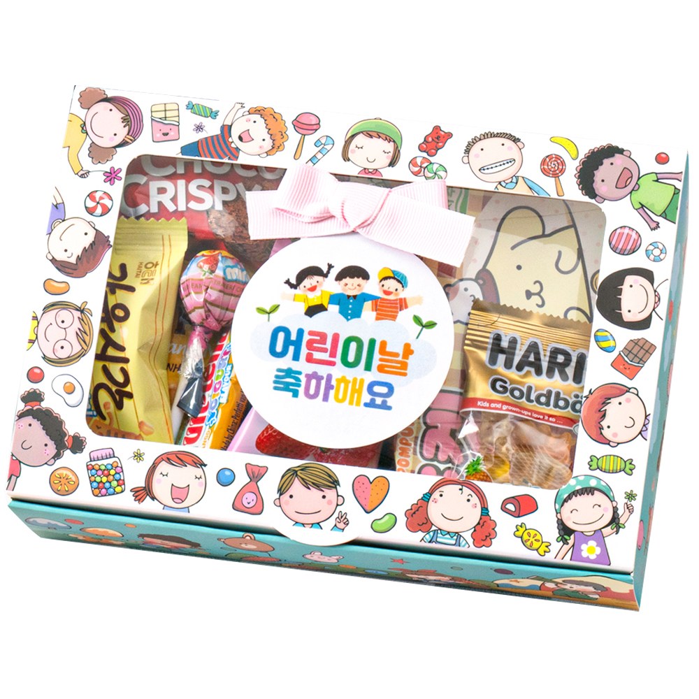 단체 과자 선물세트(중) 신학기 어린이날 행사 운동회 생일 행사 답례품 간식 꾸러미 구디백, 1개, 과자(중)민트상자 5,950원