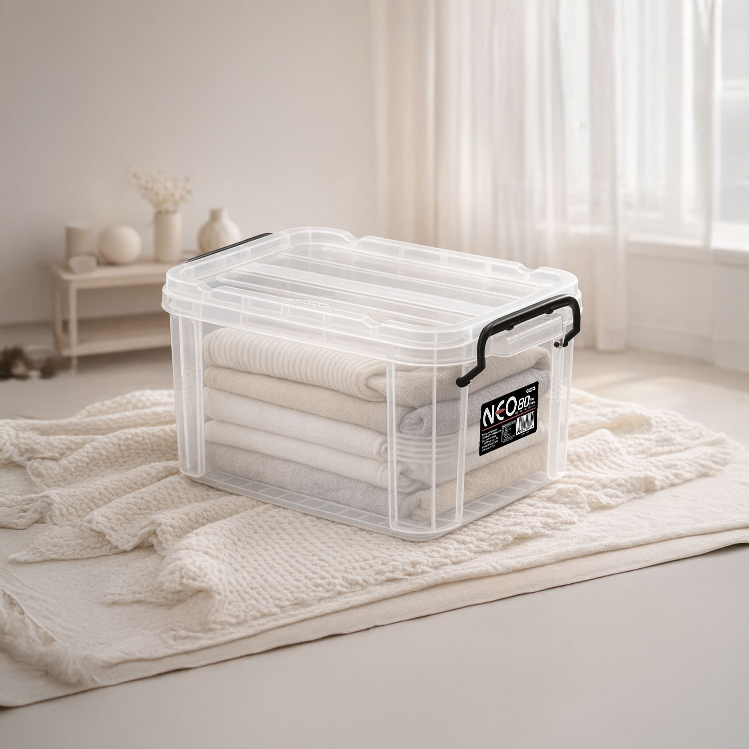 코멕스 네오박스 리빙박스 정리수납함, 반투명, 2개 19,570원