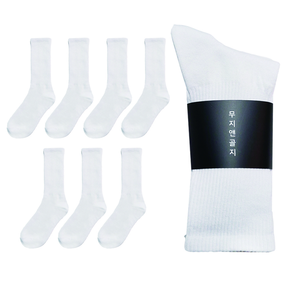 무지앤골지 국산 남성 롱 골지 학생 런닝 스포츠 양말 8족 (혼합가능) 14,150원