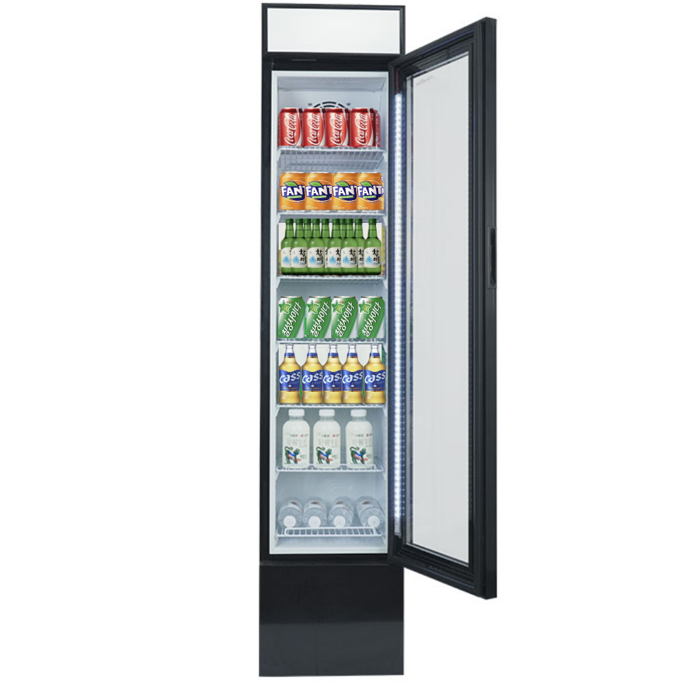 이지쿨 업소용 쇼케이스 슬림 냉장고 틈새 주류 가정용 술장고, 105L 슬림 블랙, 현재가 658,000원