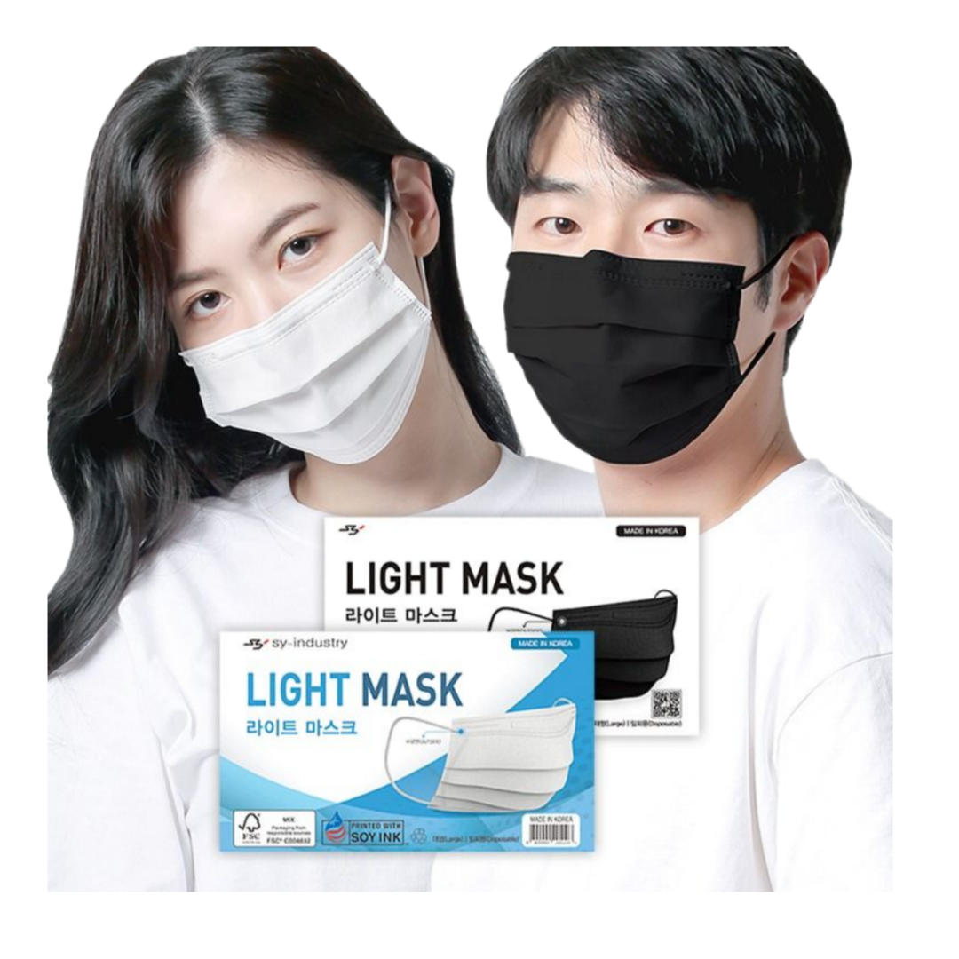 [KF-AD 화이트/블랙] 숨쉬기편한 도톰하고 따뜻한 빅사이즈 얼큰이 라이트 일회용 덴탈 국내산 대형 특대형 라이트 마스크 32,500원