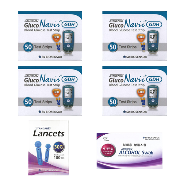 에스디바이오센서 글루코나비 GDH/NFC 혈당검사지스트립 세트(시험지200매+침100개+솜100매) elevee 50,900원