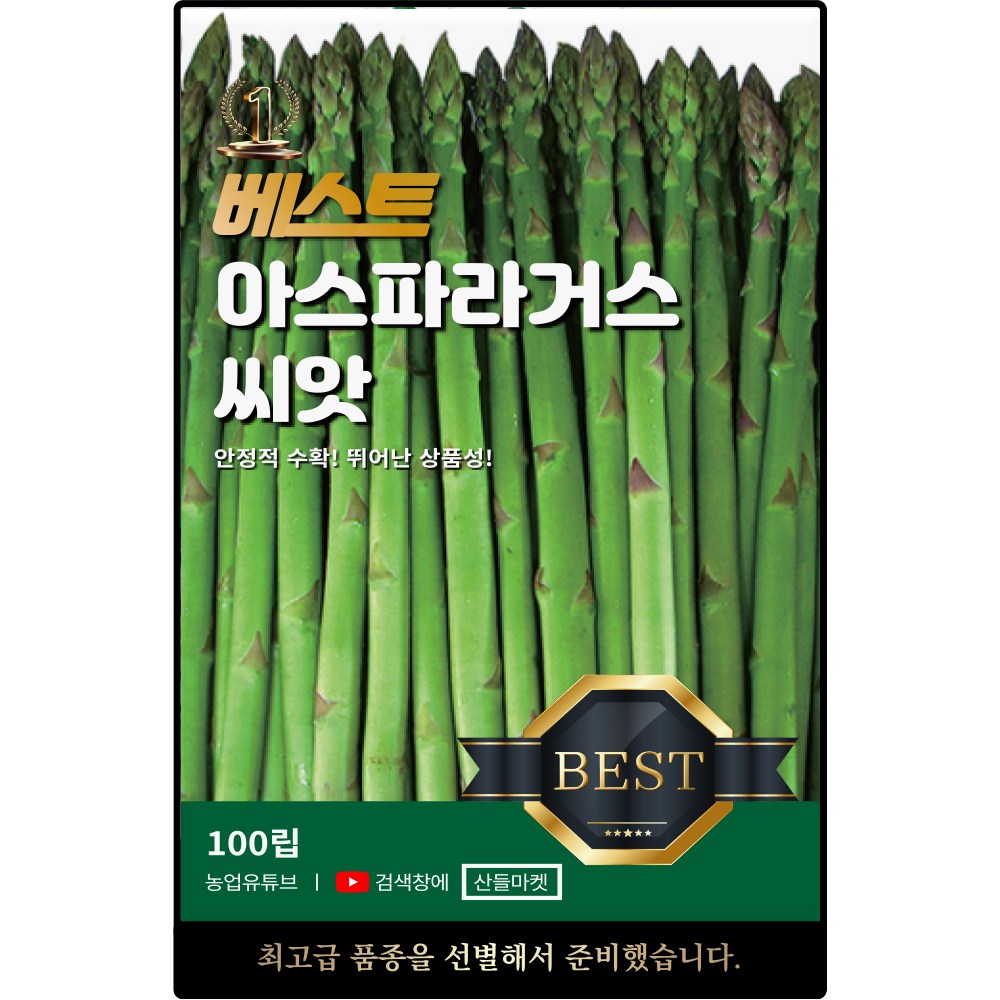 베스트 아스파라거스 씨앗 100립 건강에 좋고 초세가 강한 조생종 아스파라가스씨 종자, 1개 3,000원