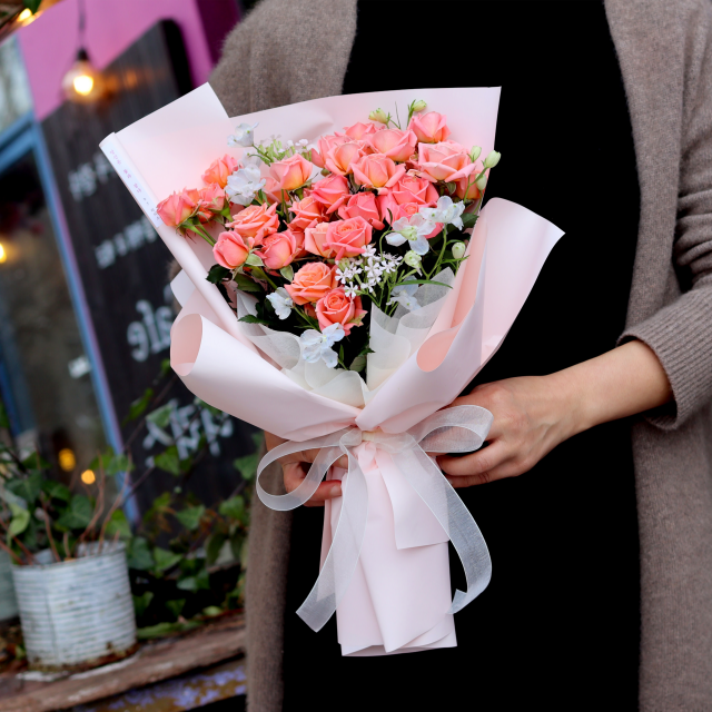 심플 미니장미 꽃다발 생화꽃다발 장미꽃 58,000원