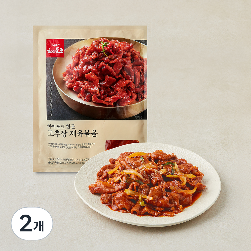 [로켓프레시] 하이포크 한돈 고추장 제육볶음, 2개, 700g 21,140원