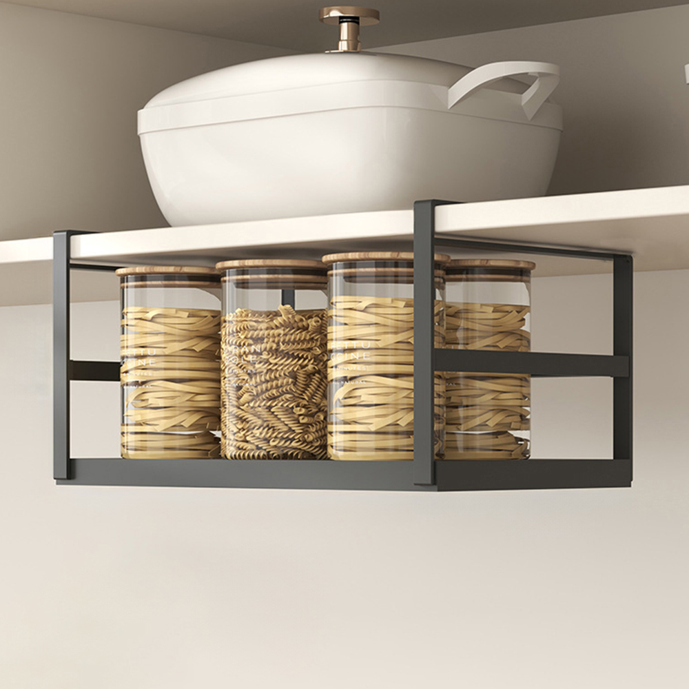 21세기트랜드 슬라칸 무타공 주방 선반 걸이 상부장 길이조절 정리 선반 랙 고정형, 블랙, 1개 15,600원