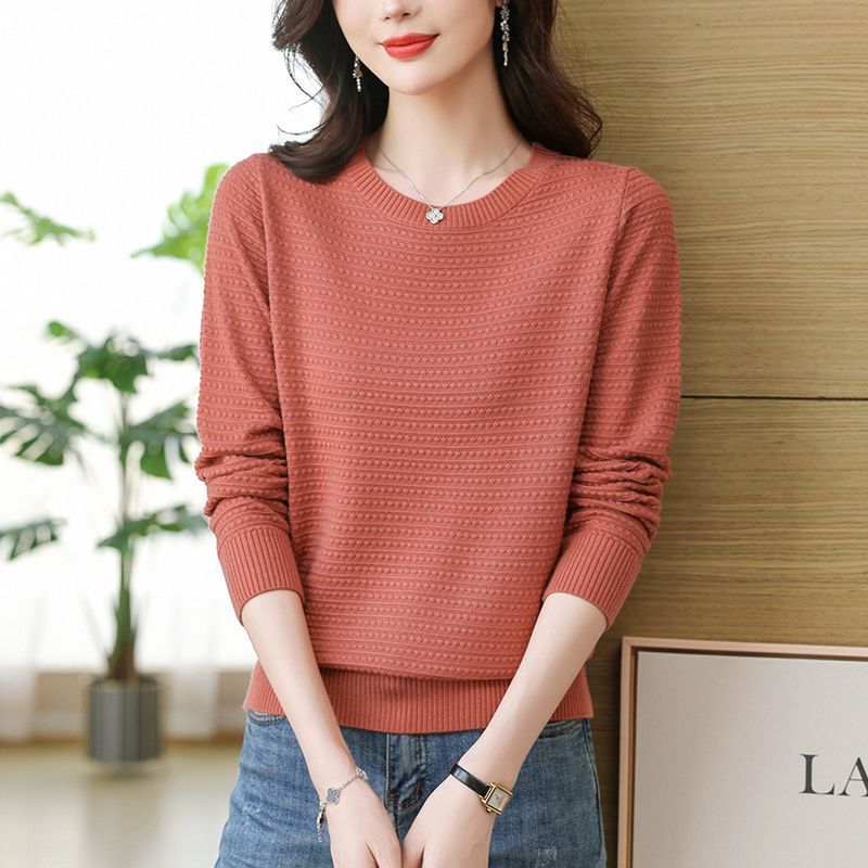 봄 가을 여성 긴팔티 빅사이즈 루즈핏 라운드 니트 쇼트 얇은 상의 캐주얼 간절기 여자 긴소매 상의 LQZ 15,290원