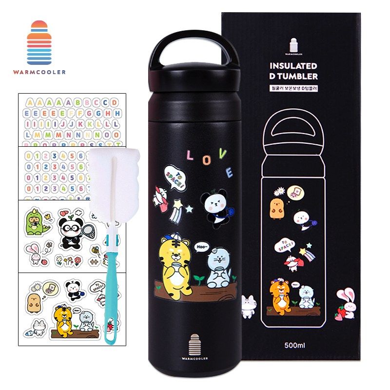 마마픽스 심플 스텐 텀블러 보온 보냉병, D텀블러-블랙, 500ml, 1개 13,500원