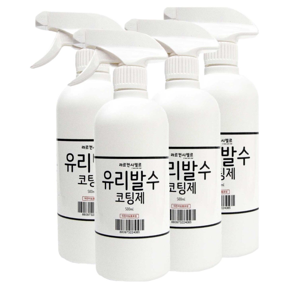 초강력 유리 발수 코팅제 자동차, 욕실, 샤워부스 등 유리에 사용, 4개, 500ml 24,900원