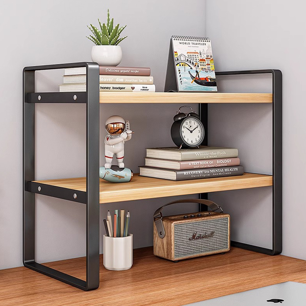 라라공방 데스크 수납 정리 책상 선반, 우드블랙, 2단 16,000원