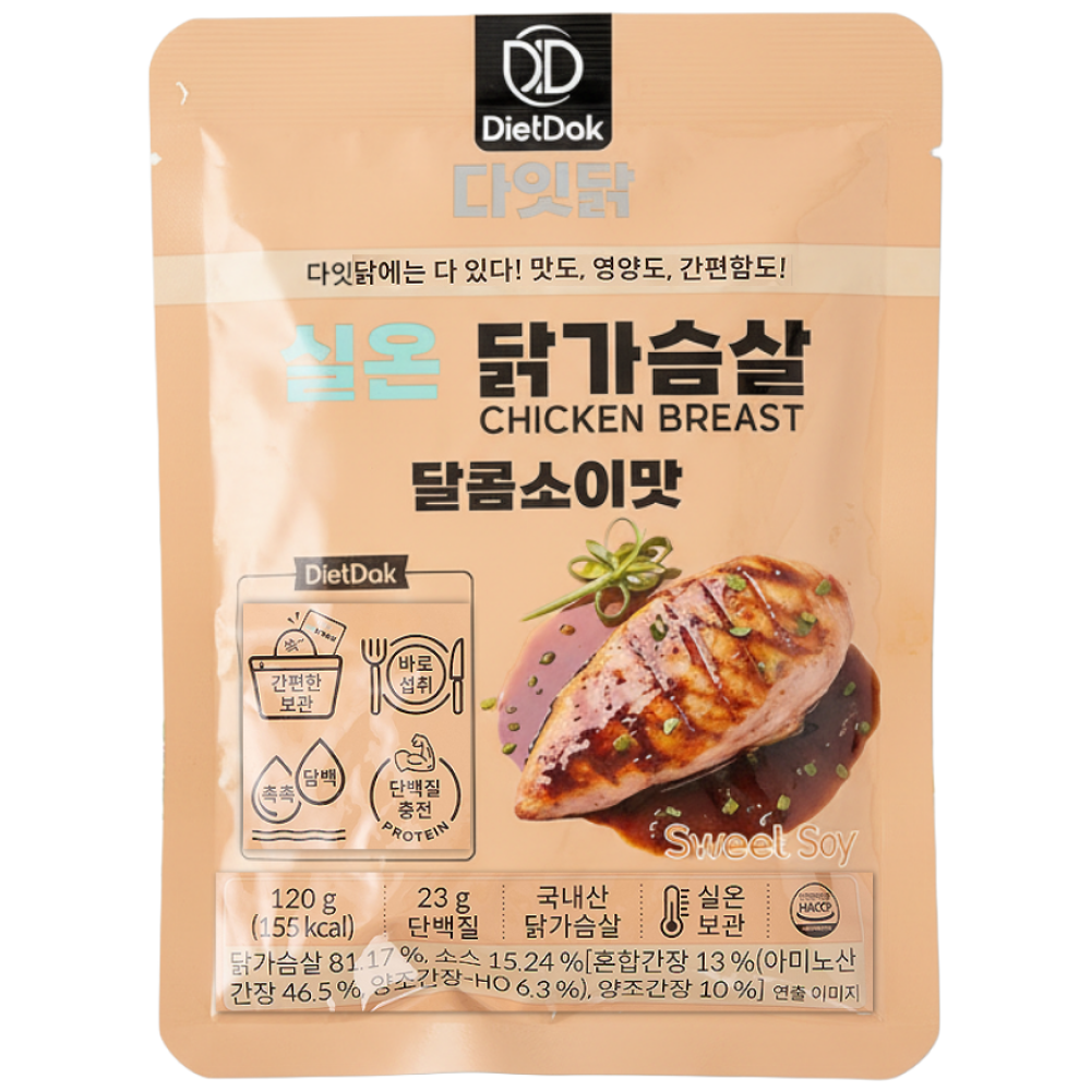 다잇닭 실온 닭가슴살 달콤소이맛 120g 60개, 60개, 120g 144,000원