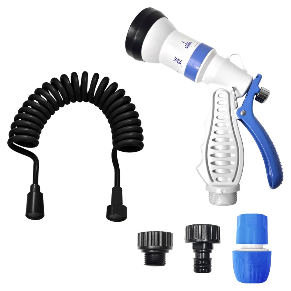 월드크린 다기능 베란다 욕실 청소건 + 코일호스 3m 세트, 1세트, 딥블랙 12,200원