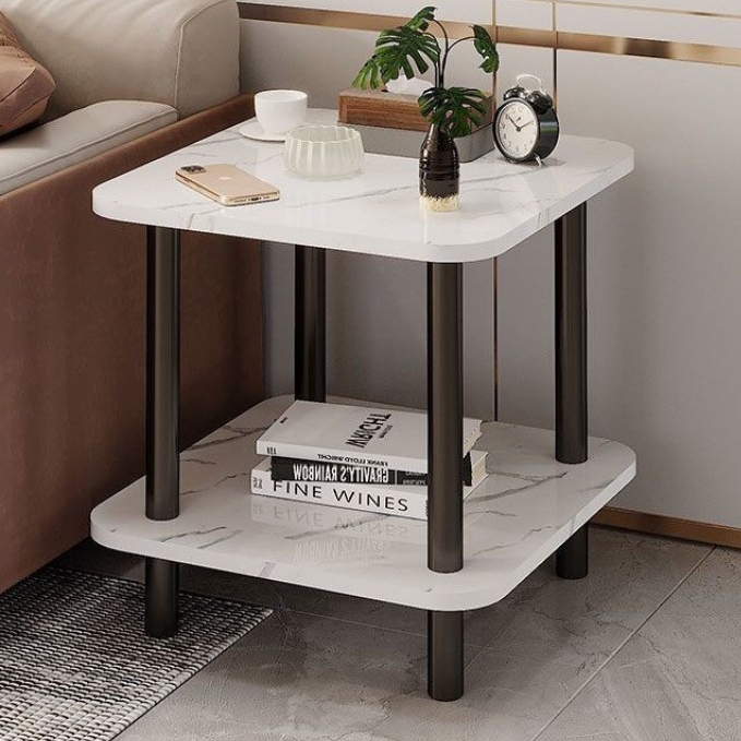 오브민 2단 협탁 사각 사이드테이블, 화이트마블 14,900원