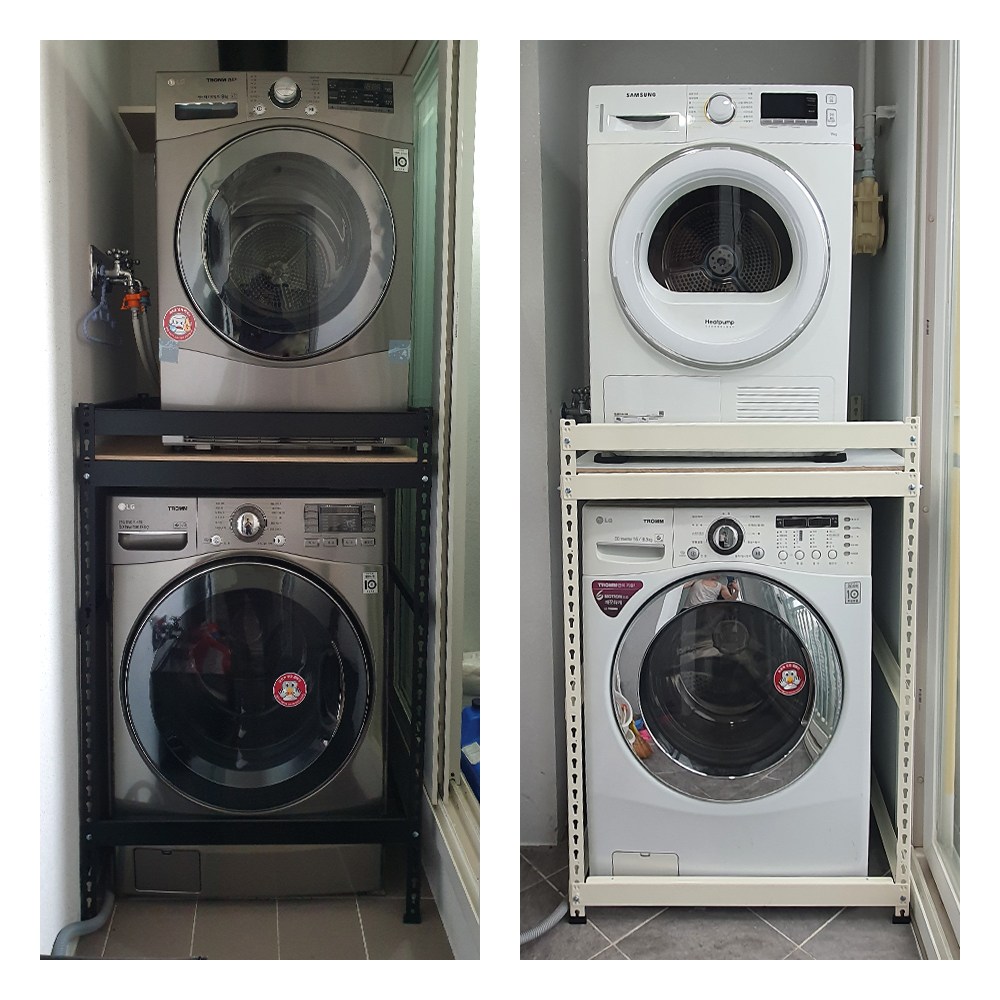 건조기 선반 세탁기 위에 드럼 통돌이 선반 김치냉장고 받침대 거치대 철제 앵글 삼성 lg 129,500원