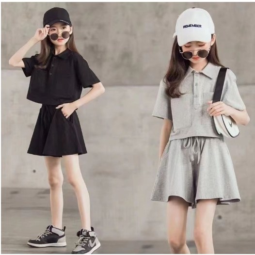 아이짱 초등학생 남아 여름 카라반팔크롭티셔츠+치마반바지 상하세트 18,900원