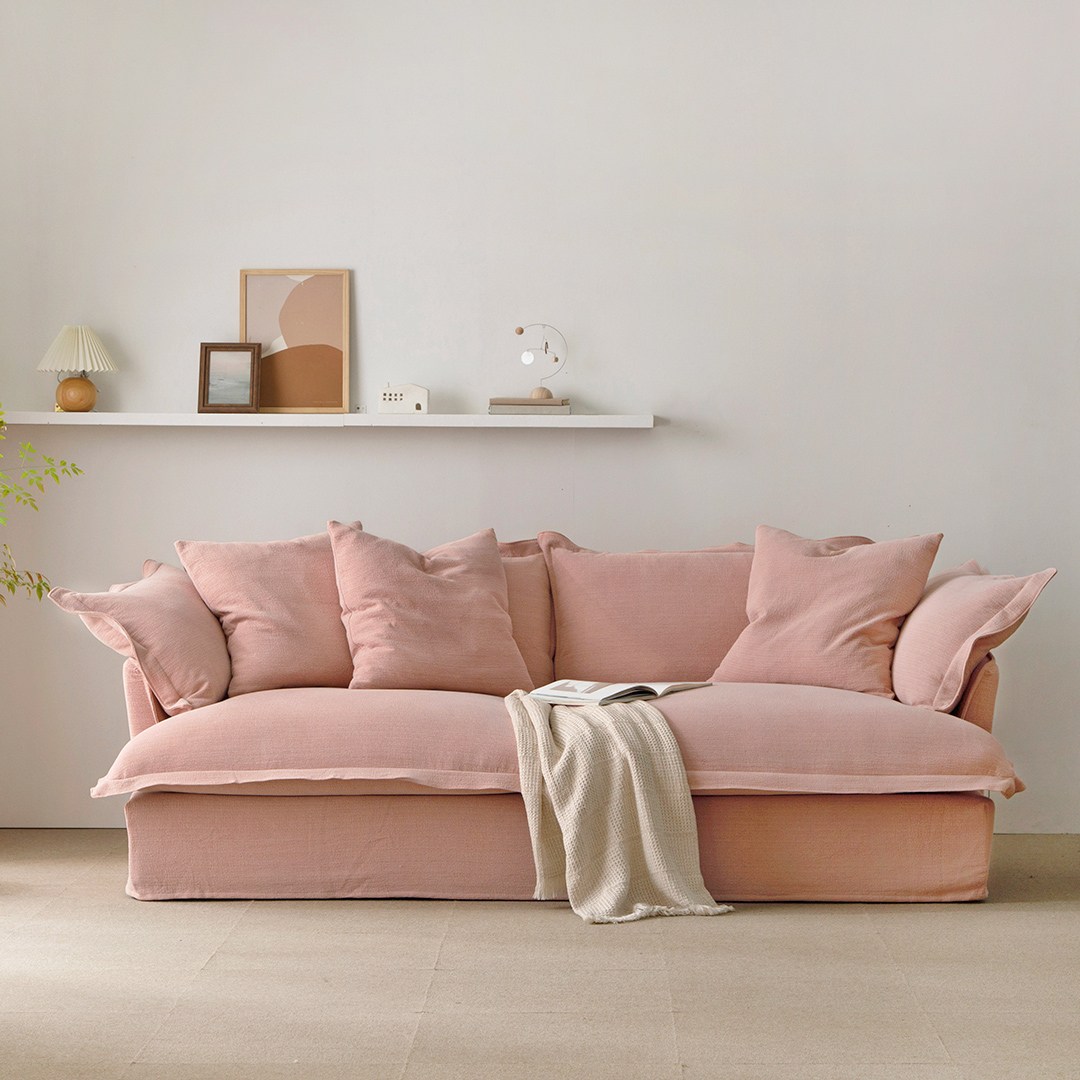 [퓨어1939] 온더클라우드 3인용 퓨어로지 오가닉 패브릭소파, 로지 2,100,000원