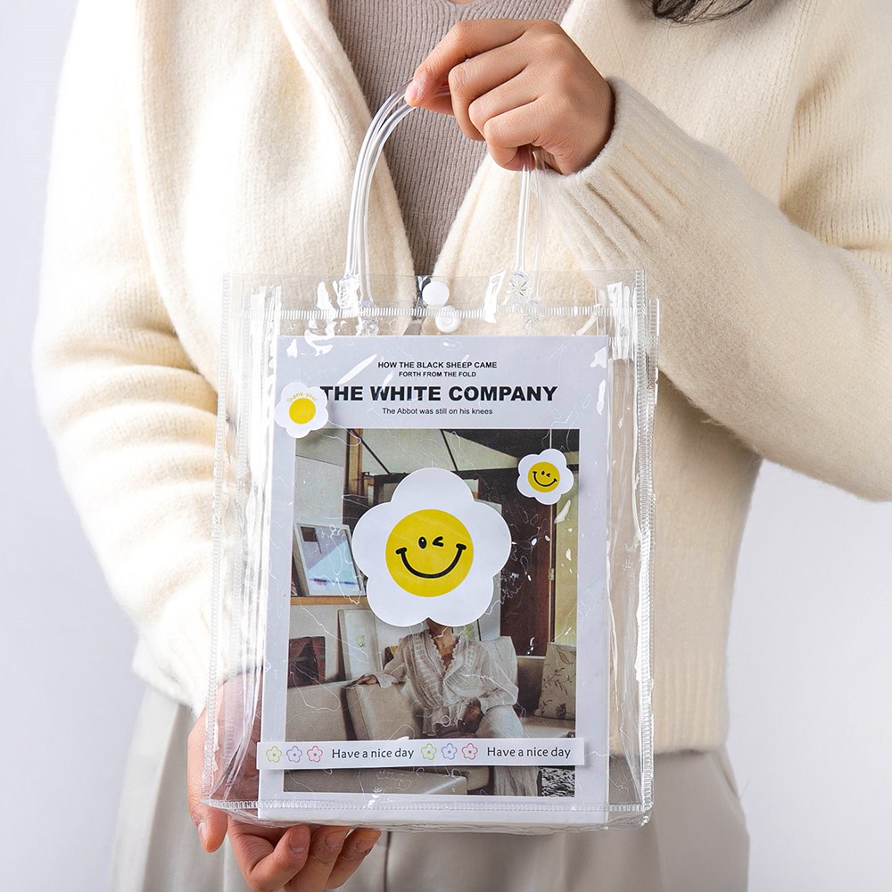 젤리 PVC 투명 쇼핑백 선물용 구디백 포장, 1개, 6호(20x25x7cm) 580원