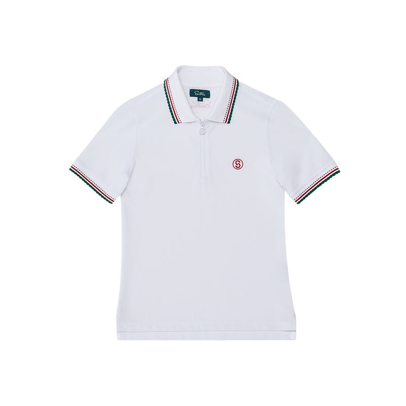 세인트나인 여성 프린지 카라 집업 반팔 티셔츠 WHITE 80,380원