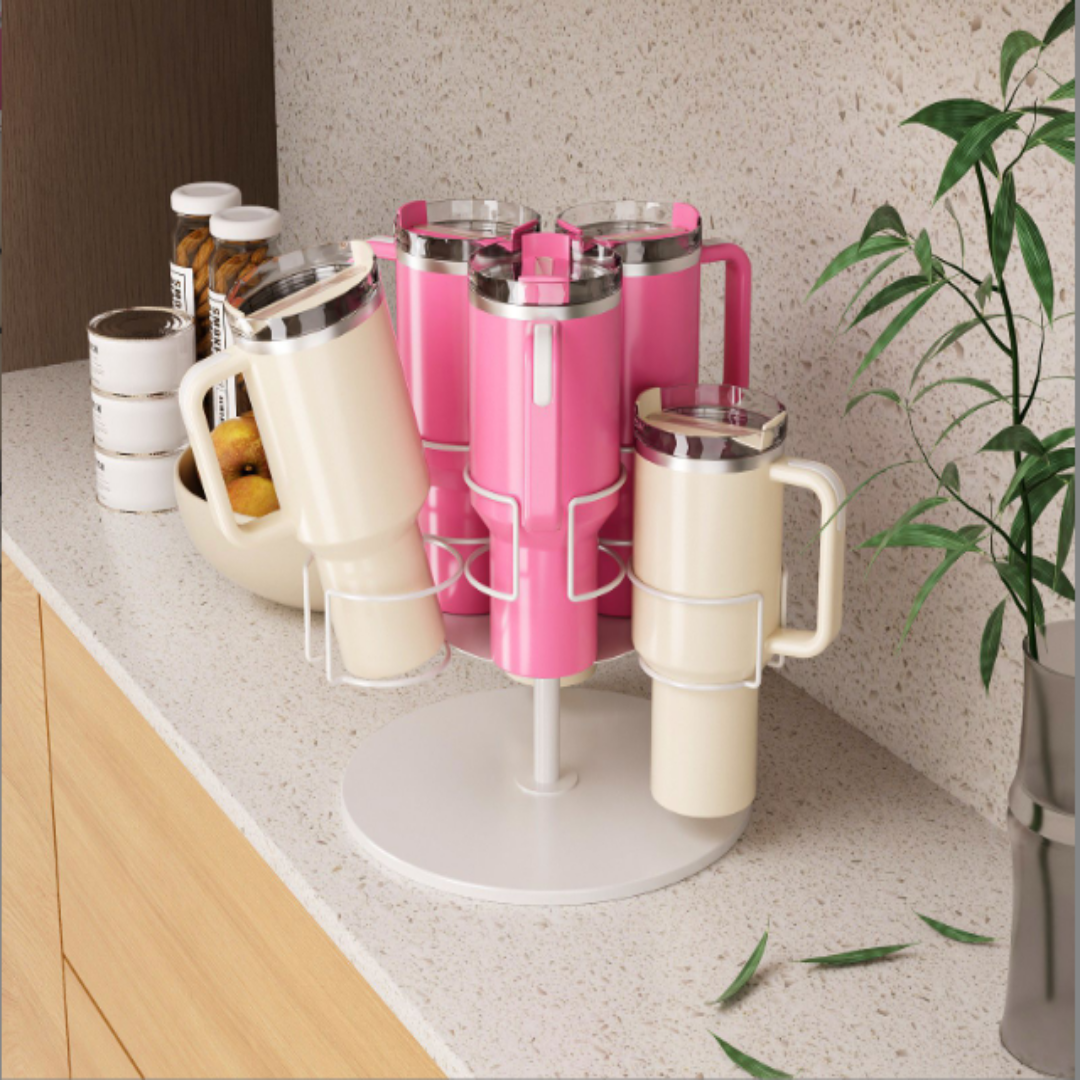 체리닷컴 공간활용 회전 텀블러 거치대 정리대 1단 2단, 1개, 화이트 6구 27,900원