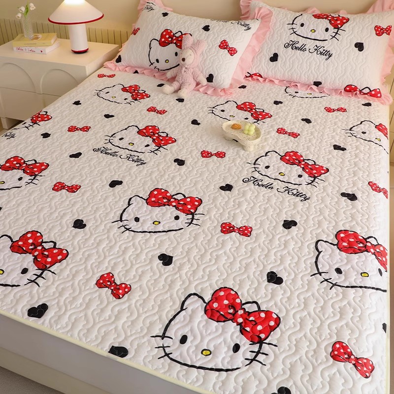 귀여운 산리오 정품 쿠로미 순면 누빔 침대패드 매트리스 베개커버 사계절 세트 +Integrated International Trade Co. Ltd 머리핀 35,100원