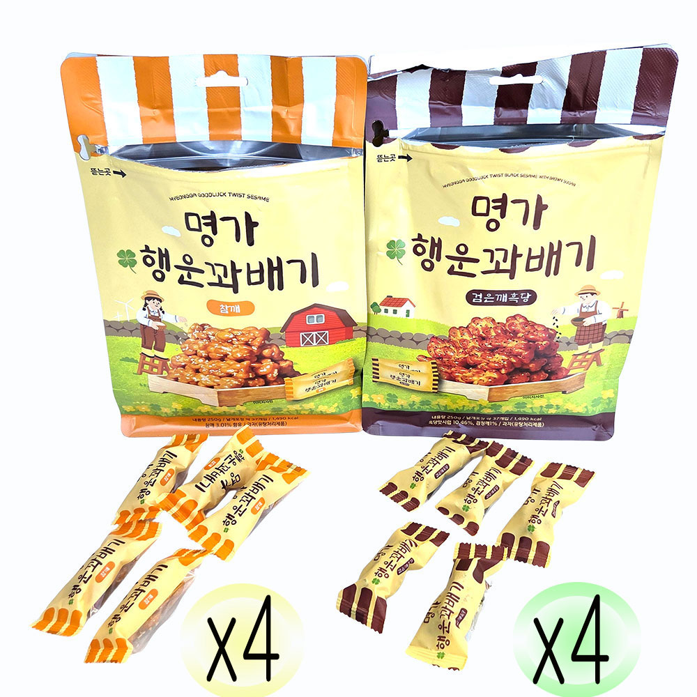 새마원 명가 행운 꽈배기 (참깨250g+검은깨흑당250g) 낱개 개별 포장 미니 한입 국민 효도 간식 과자 32,000원