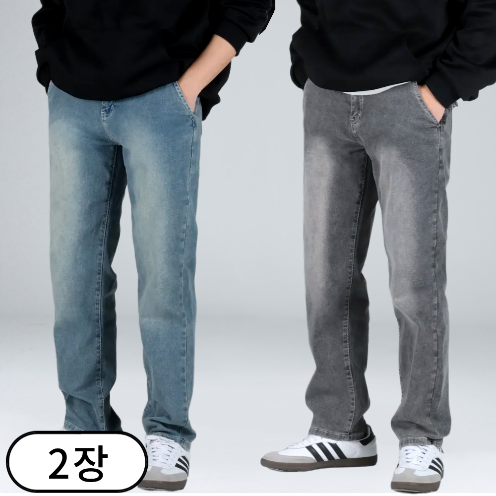 1+1 남자 빅사이즈 히든 밴딩 데님 팬츠 스탠다드핏 스판 청바지 (6701-2) 82,500원