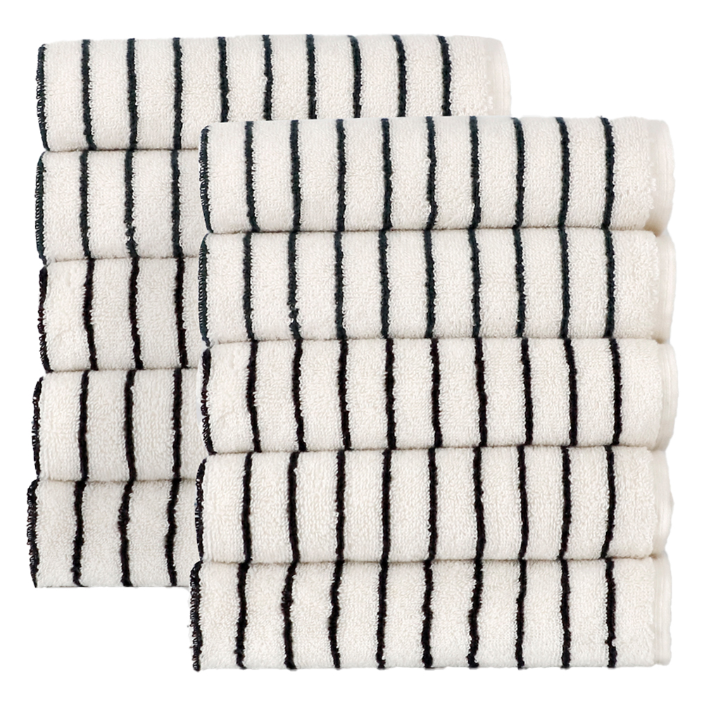 까사베르데 코마사 선염 스트라이프 프리미엄 호텔 타월 170g 30수, 블랙, 10개 34,300원