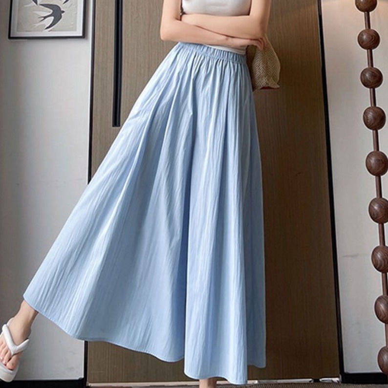 (루이벤) 완벽 체형커버 롱와이드 쿨링 풀레어 치마바지 8,150원