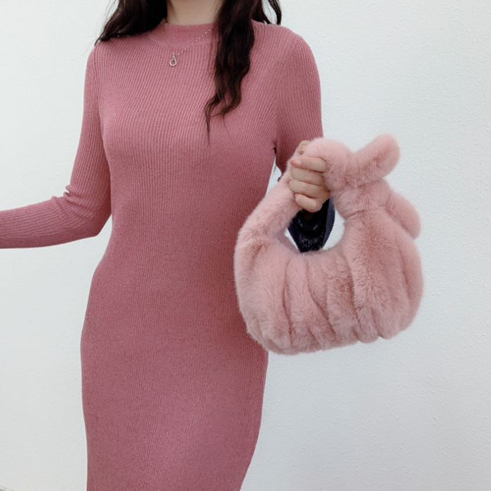 MIROSE 미니 페이크퍼 토트백 털가방 만두백 숄더백 6,800원