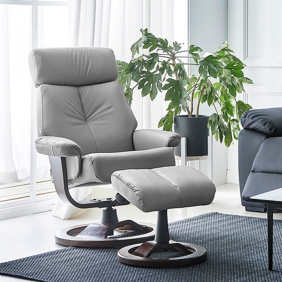 한샘몰pick 레벤 우디 천연면피 1인 리클라이너, 매트 블랙(A) 601,980원